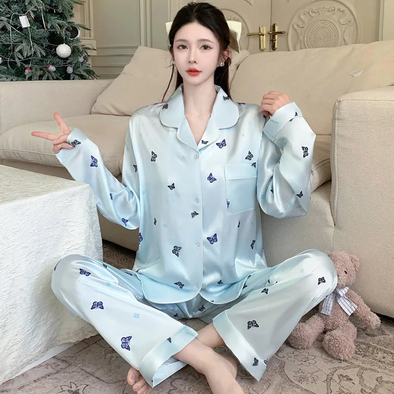 Women's Polka Dot Ice Silk Pajama Set