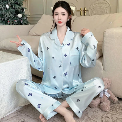 Women's Polka Dot Ice Silk Pajama Set