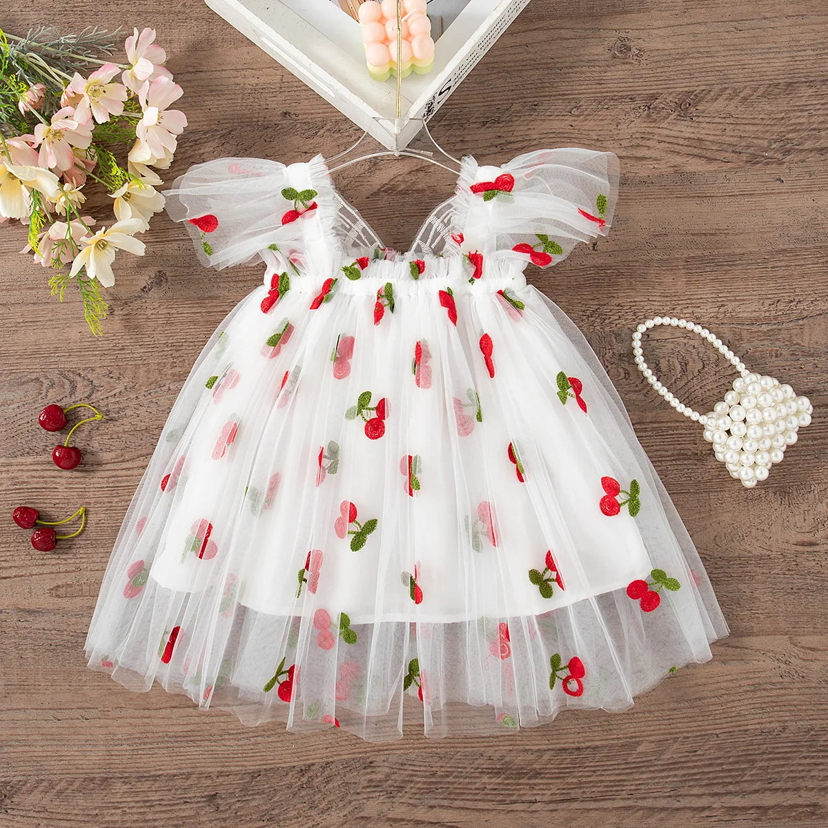 Girls Floral Mesh Dress | Flower Girl Dress 🌸