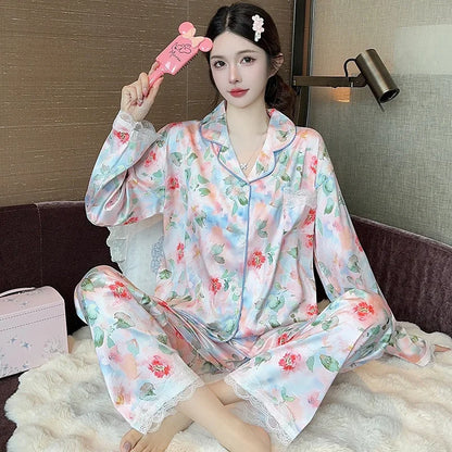Women's Polka Dot Ice Silk Pajama Set