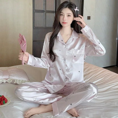 Women's Polka Dot Ice Silk Pajama Set