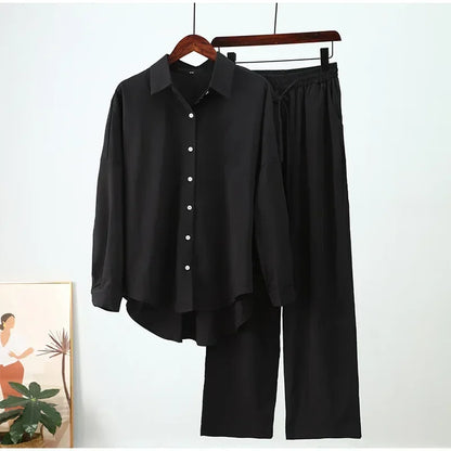 Women's Boho Maxi Shirt & Wide Leg Pants Set