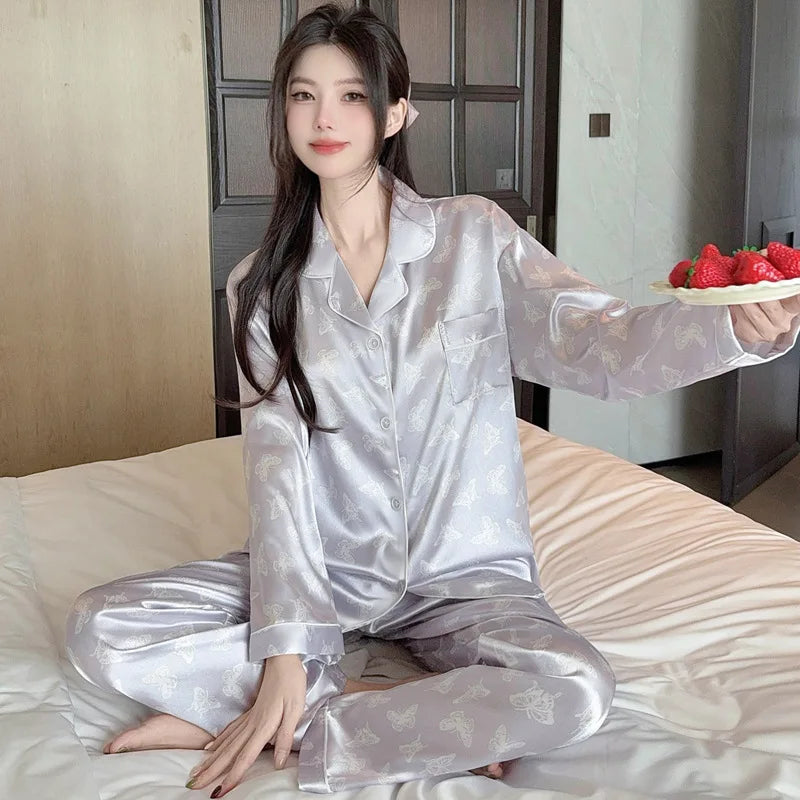 Women's Polka Dot Ice Silk Pajama Set