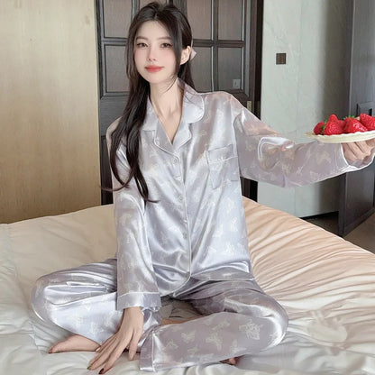 Women's Polka Dot Ice Silk Pajama Set