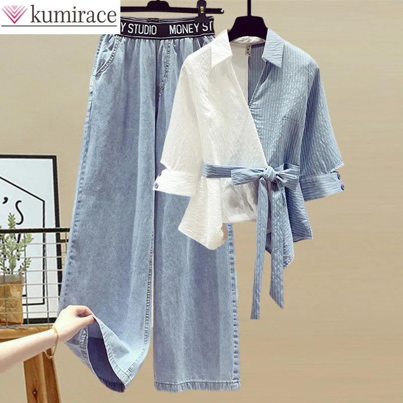 Women's Chiffon Shirt & Jeans Set