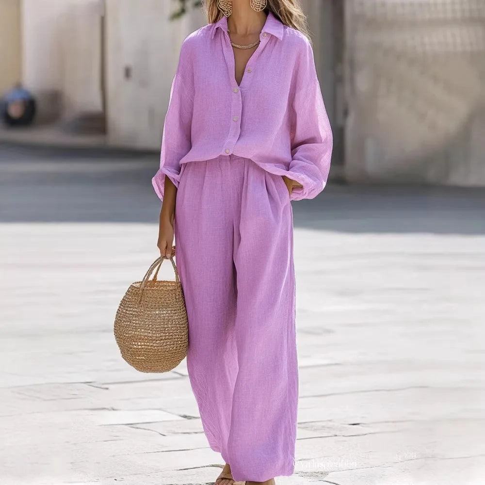 Women's Cotton Shirt & Pants Set