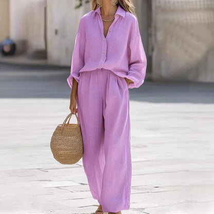 Women's Cotton Shirt & Pants Set