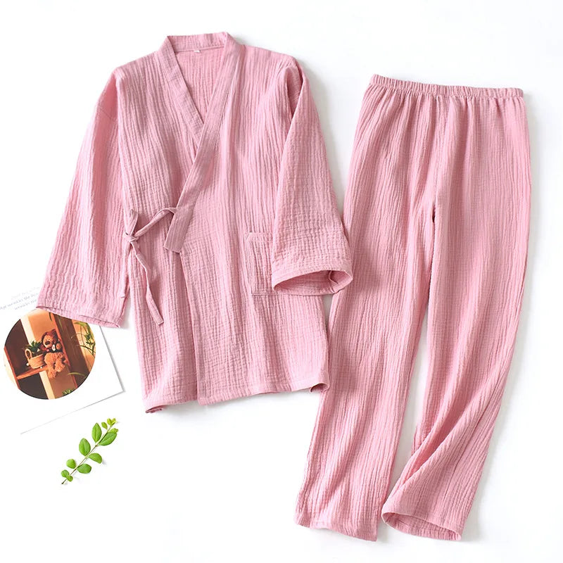 100% Cotton Japanese Kimono Pajama Set