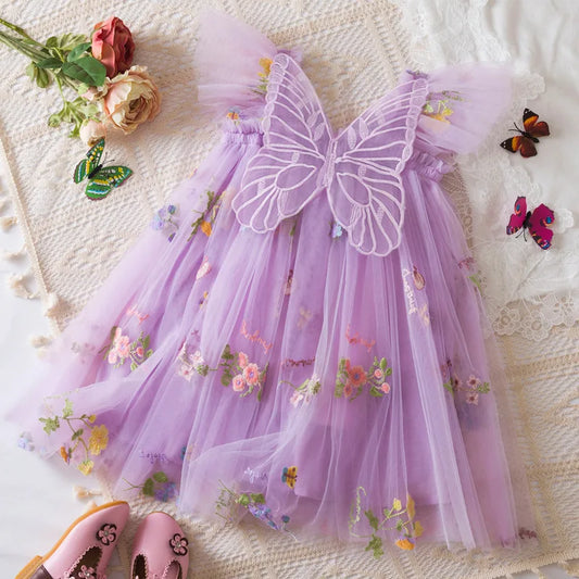 Girls Floral Mesh Dress | Flower Girl Dress 🌸