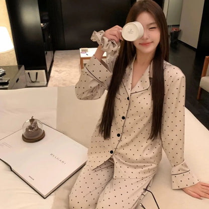Women's Polka Dot Ice Silk Pajama Set