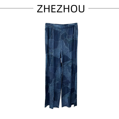 Women's Pleated Cardigan & Wide Leg Pants Set