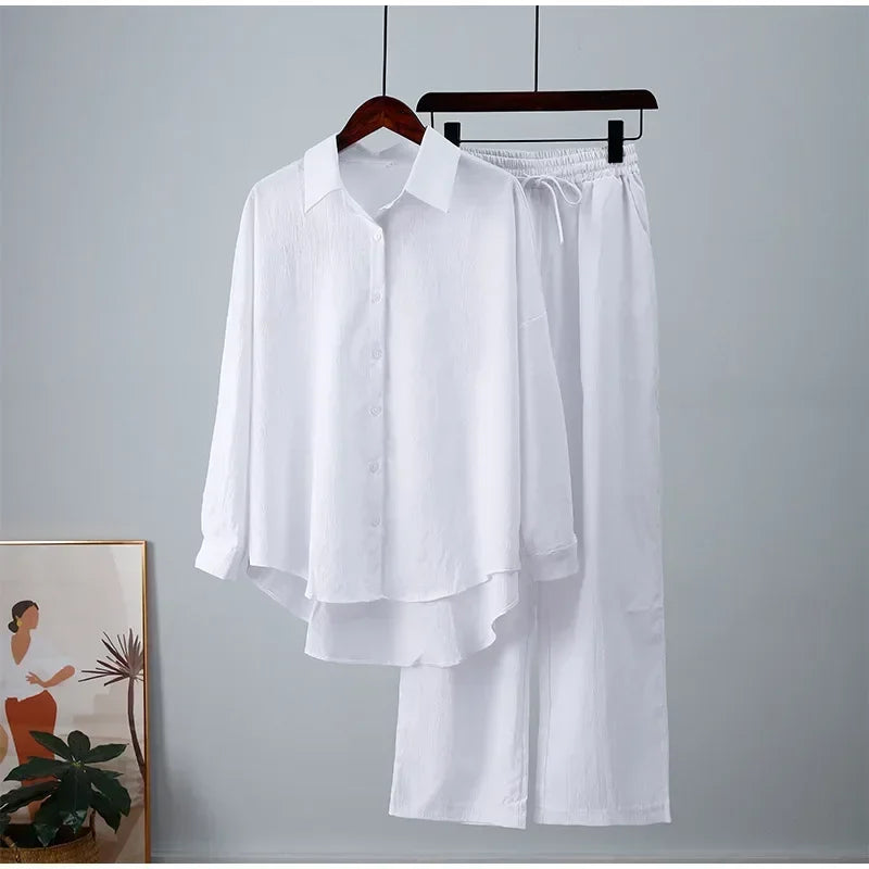 Women's Boho Maxi Shirt & Wide Leg Pants Set