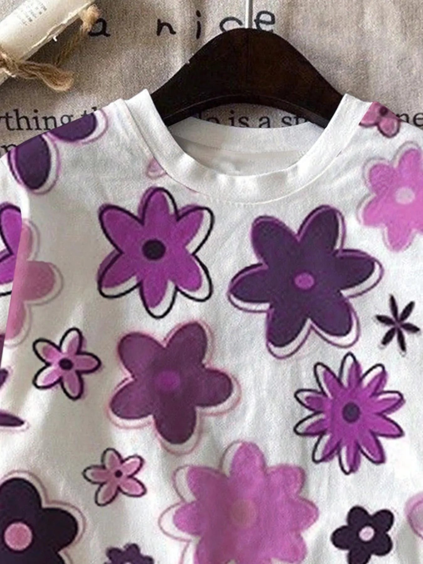 Girls Purple Floral 2-Piece Shorts Set