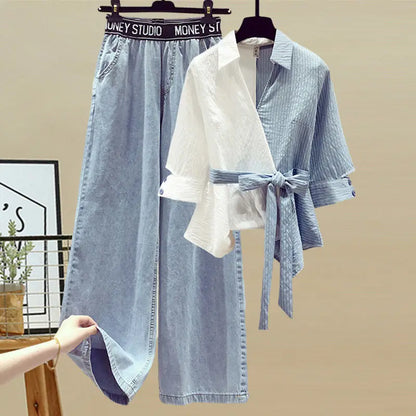 Women's Chiffon Shirt & Jeans Set
