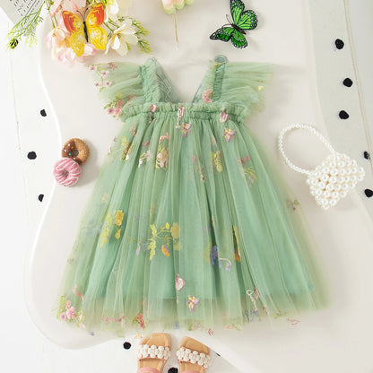 Girls Floral Mesh Dress | Flower Girl Dress 🌸