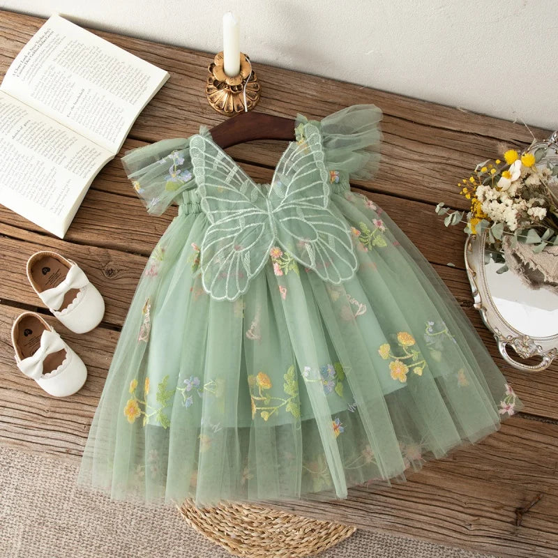 Girls Floral Mesh Dress | Flower Girl Dress 🌸