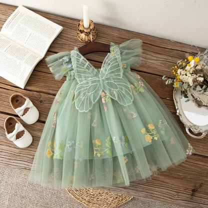 Girls Floral Mesh Dress | Flower Girl Dress 🌸
