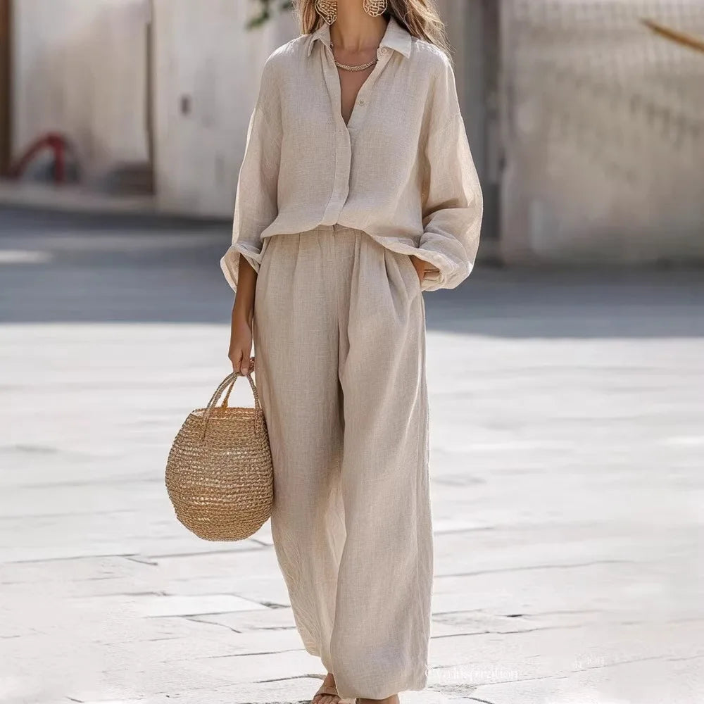 Women's Cotton Shirt & Pants Set