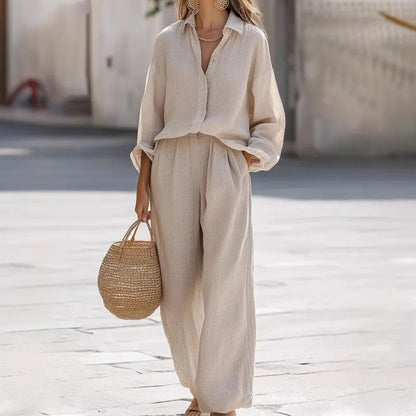 Women's Cotton Shirt & Pants Set