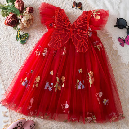 Girls Floral Mesh Dress | Flower Girl Dress 🌸