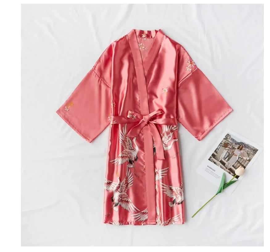 Sexy Women 2PC Silky Nightwear Gown Set V-Neck Pajama Sleepwear