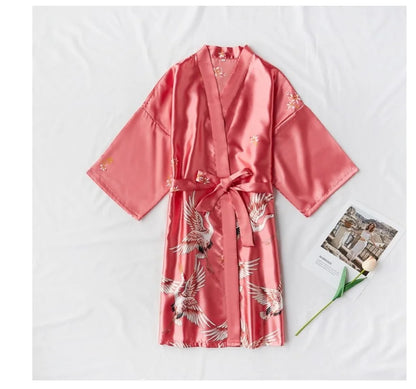 Sexy Women 2PC Silky Nightwear Gown Set V-Neck Pajama Sleepwear