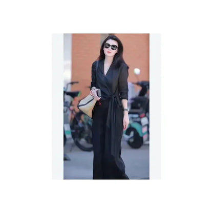 Women's V-Neck Shirt & Wide Leg Pants Set