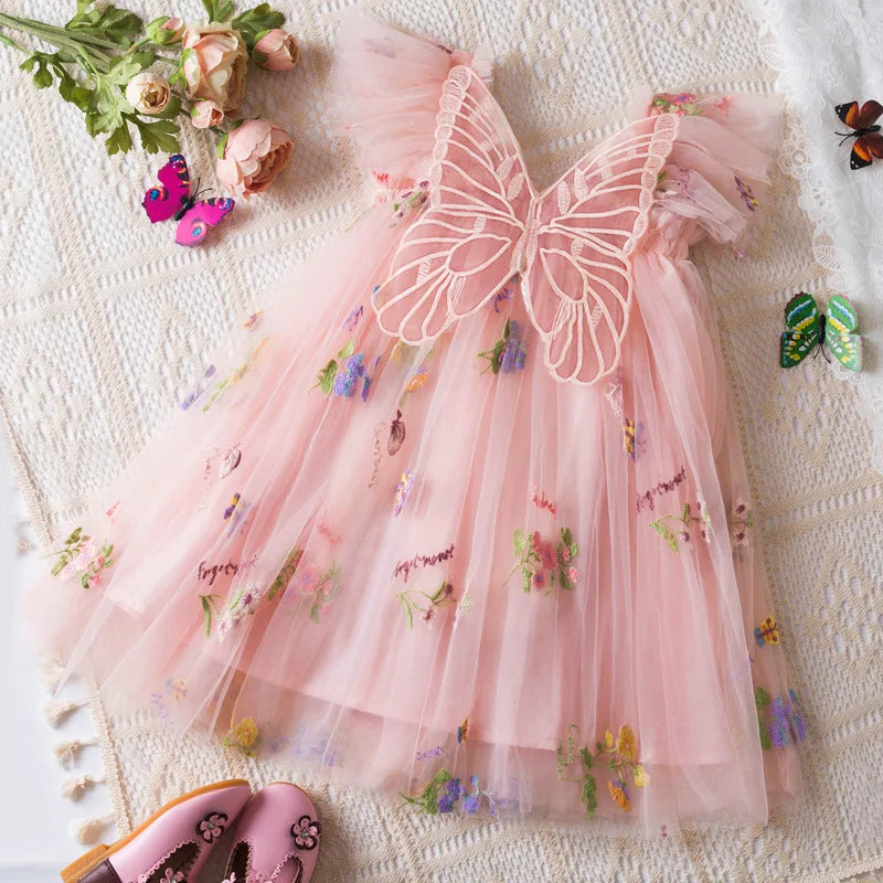 Girls Floral Mesh Dress | Flower Girl Dress 🌸