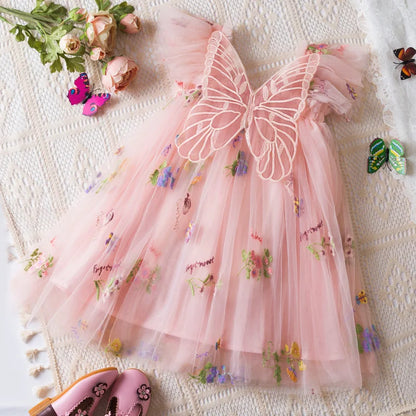 Girls Floral Mesh Dress | Flower Girl Dress 🌸