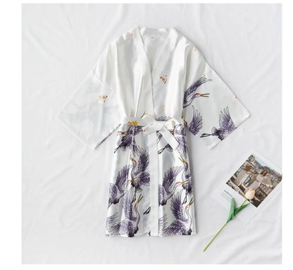Sexy Women 2PC Silky Nightwear Gown Set V-Neck Pajama Sleepwear