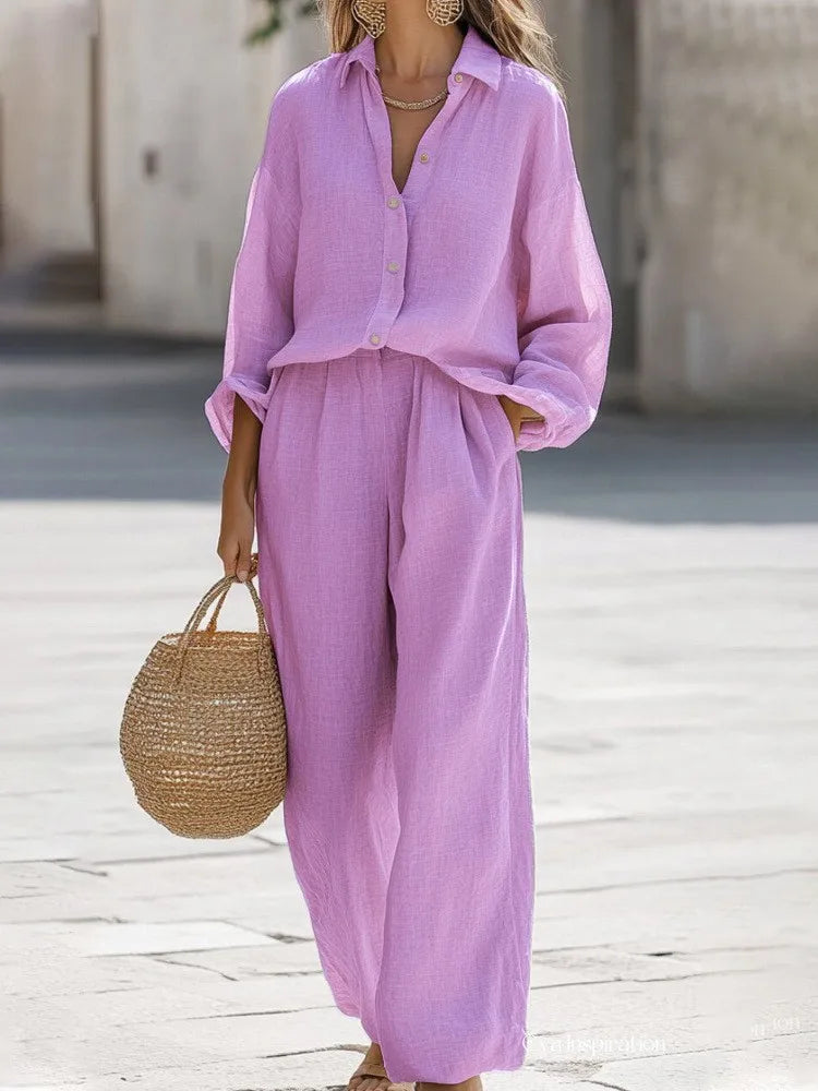 Women's Cotton Shirt & Pants Set