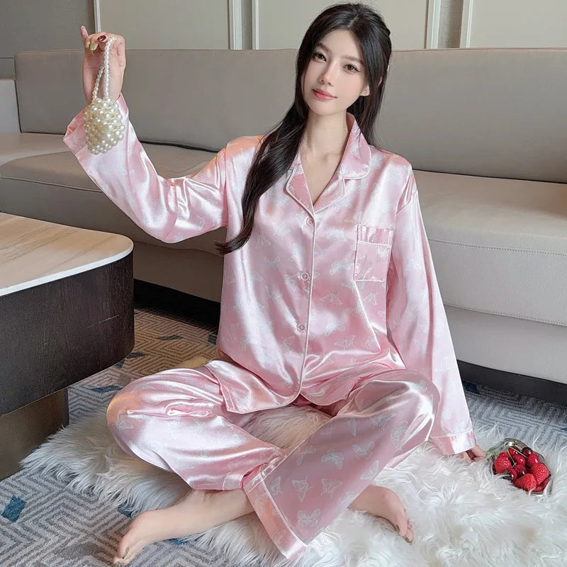 Women's Polka Dot Ice Silk Pajama Set