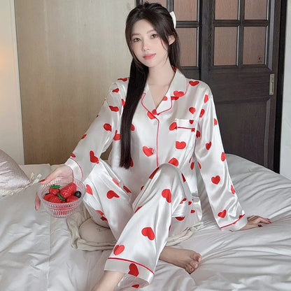 Women's Polka Dot Ice Silk Pajama Set