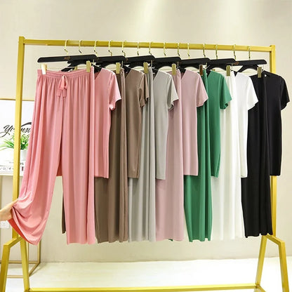 Women's Summer Top & Wide Leg Pants Set