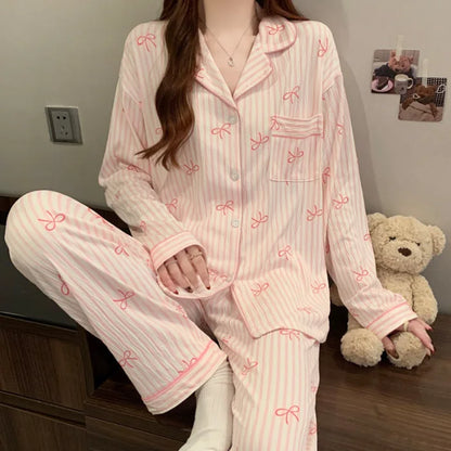 Women's Striped Pajama Set Soft Two-Piece Sleepwear
