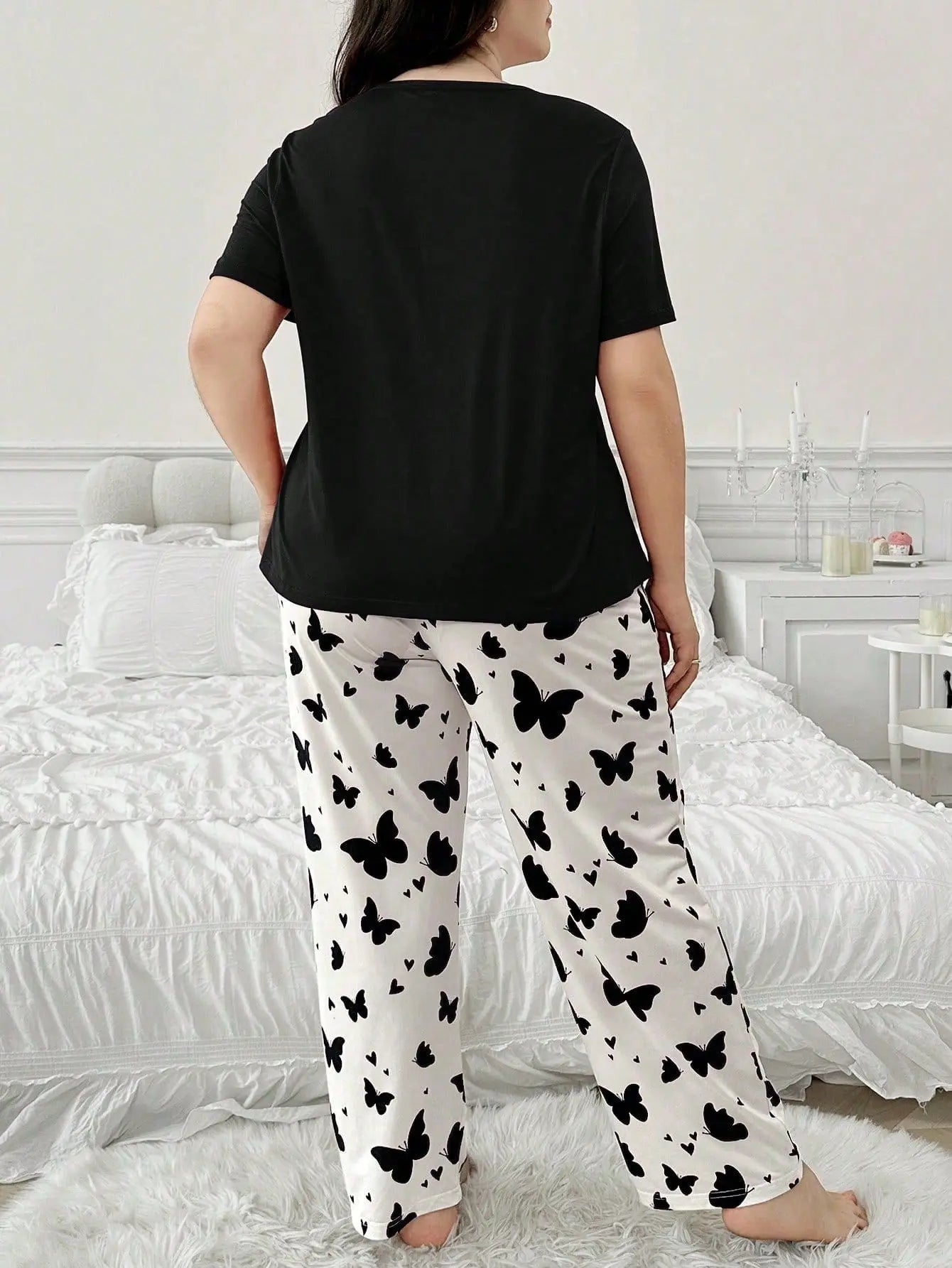Plus Size Women's Printed Pajama Set