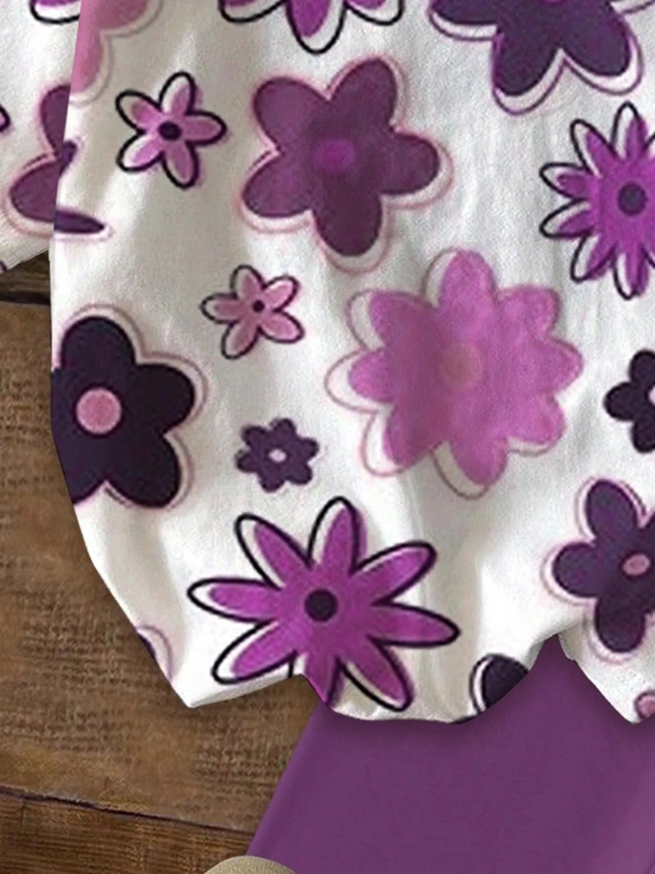 Girls Purple Floral 2-Piece Shorts Set