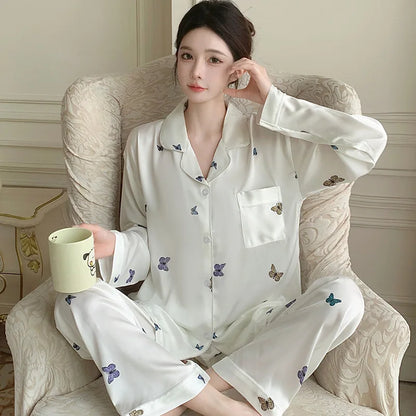 Women's Polka Dot Ice Silk Pajama Set