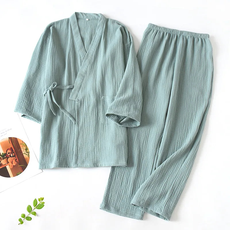 100% Cotton Japanese Kimono Pajama Set