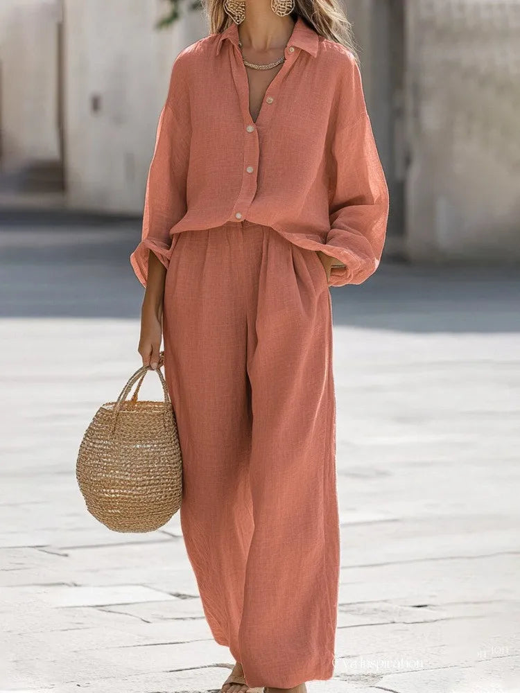 Women's Cotton Shirt & Pants Set