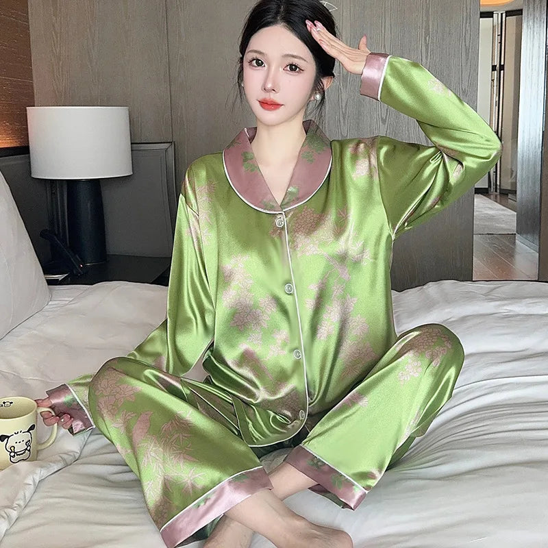 Women's Polka Dot Ice Silk Pajama Set