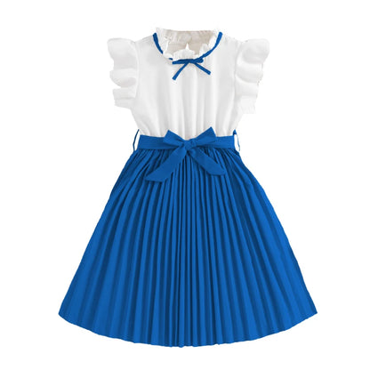 irls White & Khaki Party Dress with Bow (8–12Y) ✨