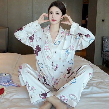 Women's Polka Dot Ice Silk Pajama Set