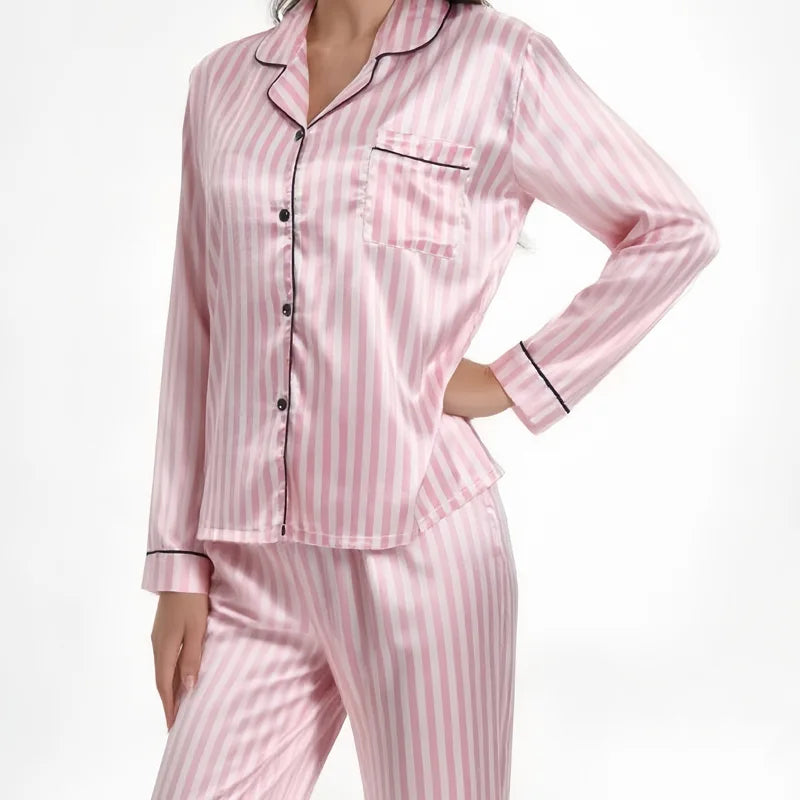 Women's Leopard Print Ice Silk Pajama Set