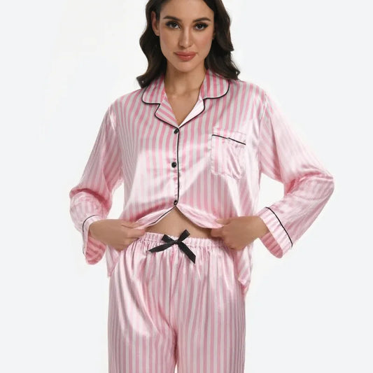 Women's Leopard Print Ice Silk Pajama Set
