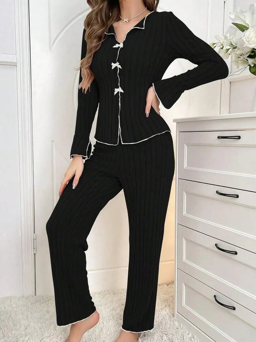 Women's Long Sleeve Pajama Set Soft Sleepwear