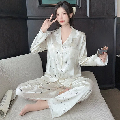 Women's Polka Dot Ice Silk Pajama Set