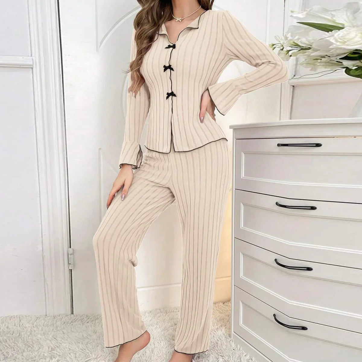 Women's Long Sleeve Pajama Set Soft Sleepwear