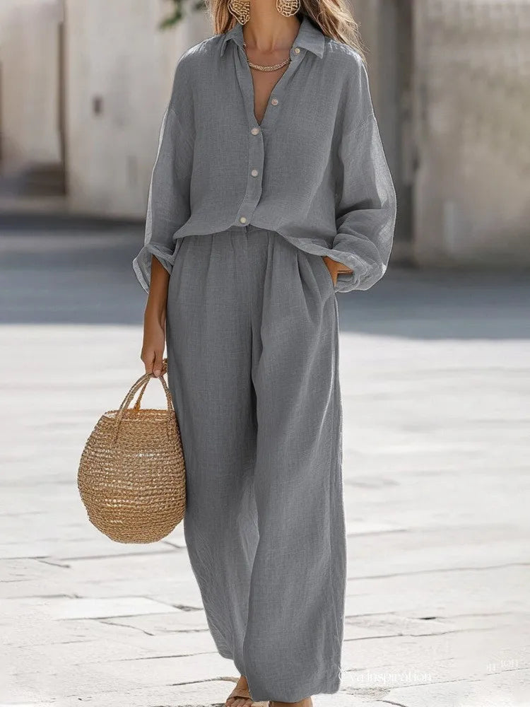 Women's Cotton Shirt & Pants Set