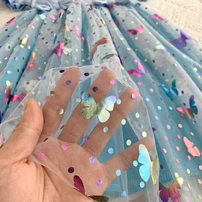 Girls Butterfly Mesh Princess Dress